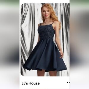JJs House A-Line Satin & Sequined Bodice Formal Dress Style#236555